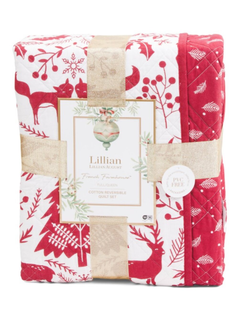 Lillian August Norwegian Toile Reversible Quilt Set